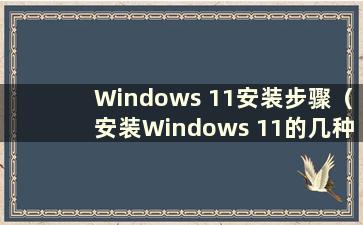 Windows 11安装步骤（安装Windows 11的几种方法）